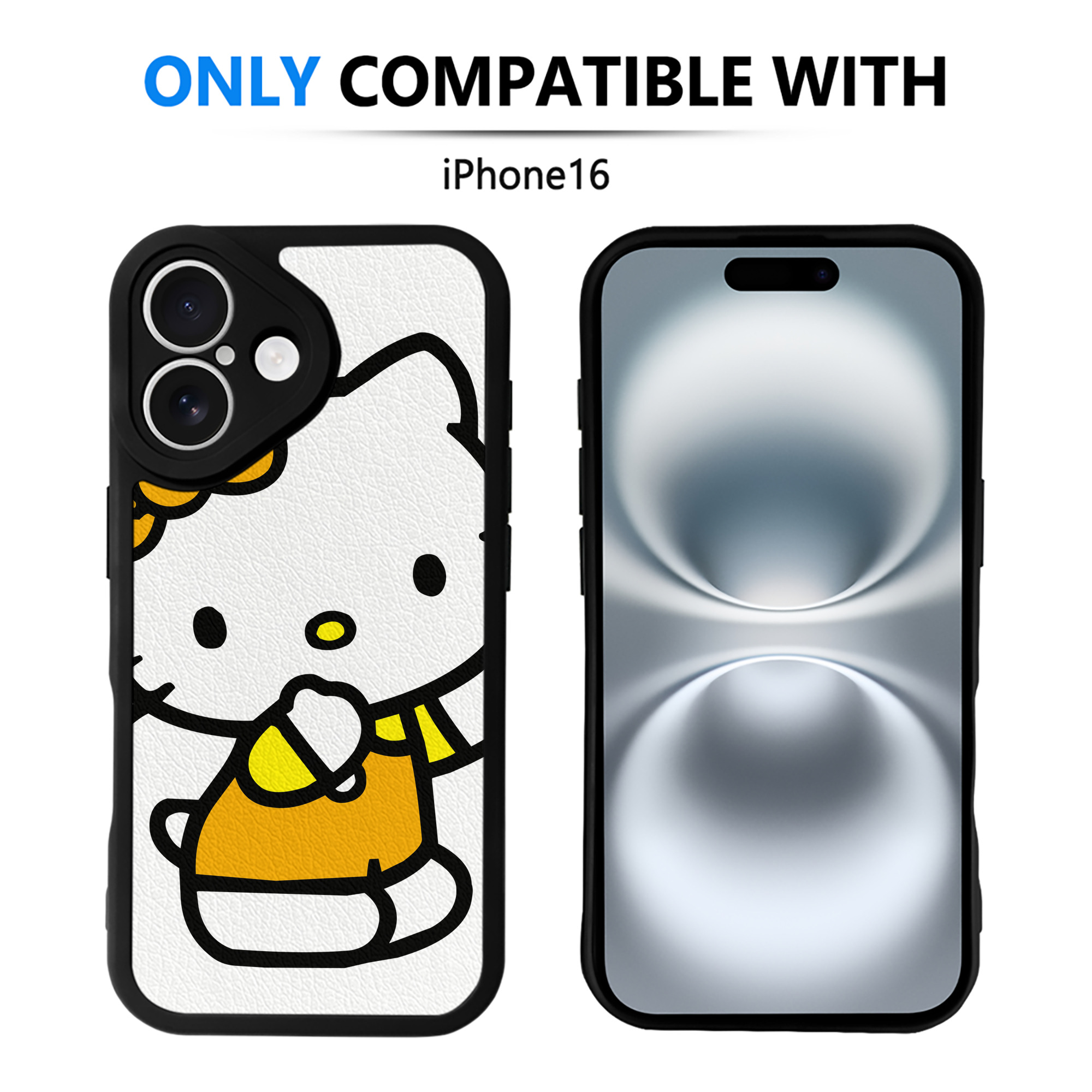 （画像用） Hello Kitty ハローキティ 【iPhone 16シリーズ対応】シリコンスマホケース（レザー調） 材質：シリコン